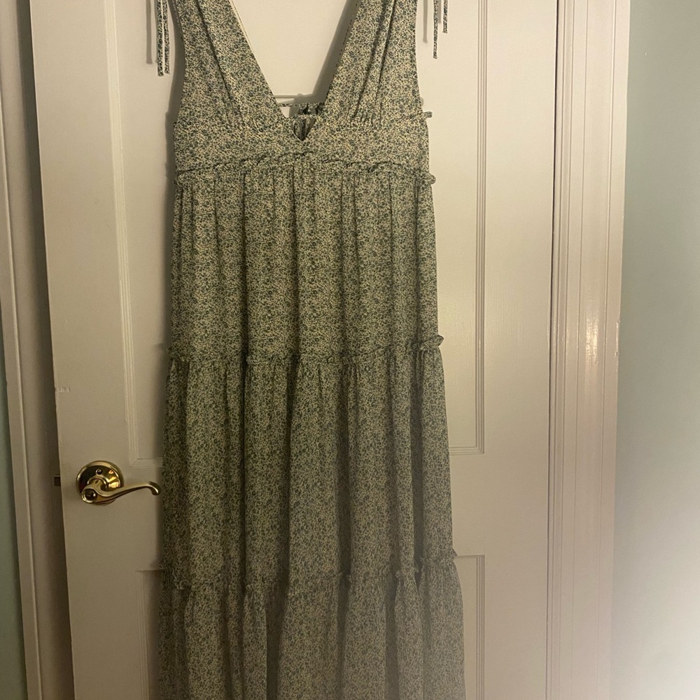 Lulu's Green Tiered Smocked Sundress